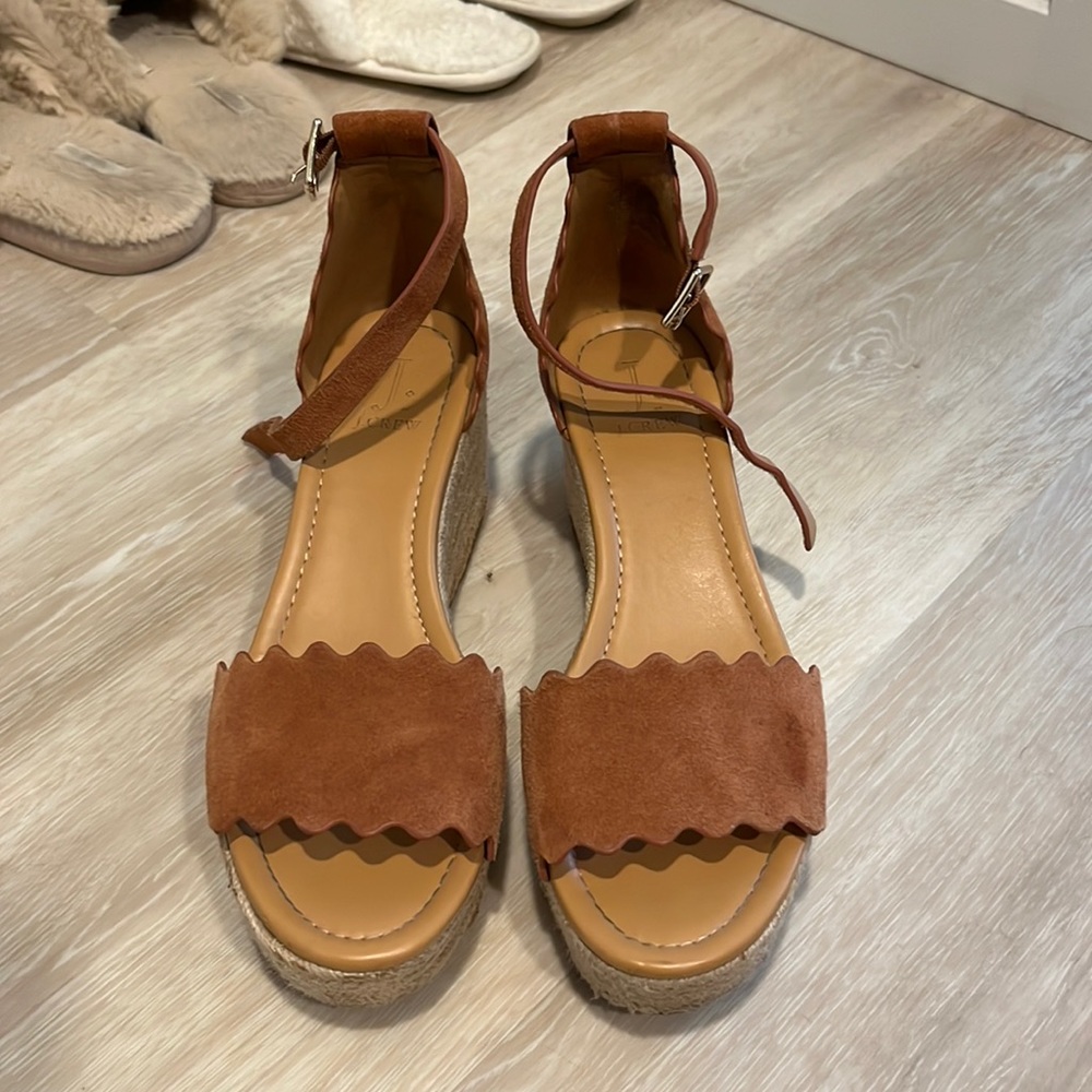 J Crew sandals new brown platform